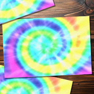 Mousseline Papier Tissu coloré Rainbow Tie Dye Hippie