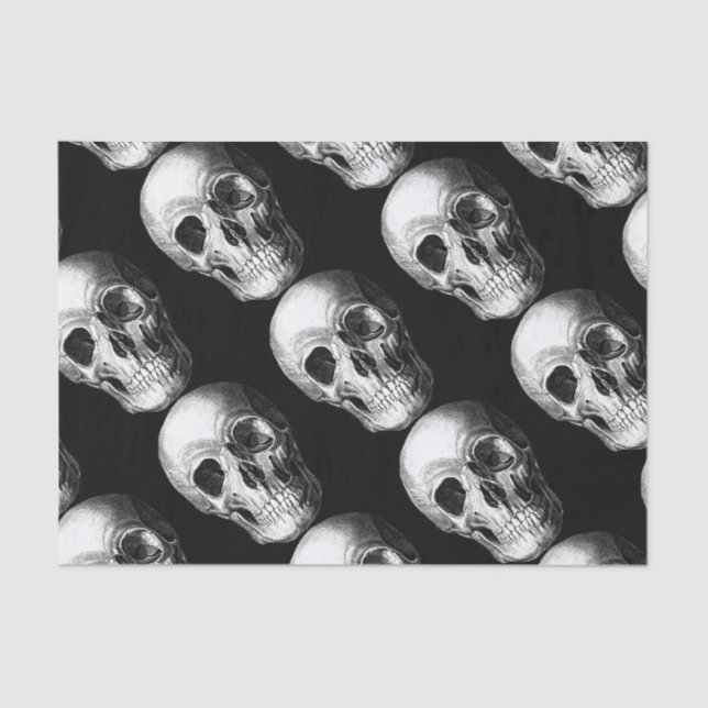 Mousseline Papier Tissu Crânien noir (Recto)