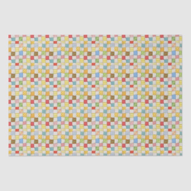 Mousseline Papier Tissu CRAZY QUILT (Recto)