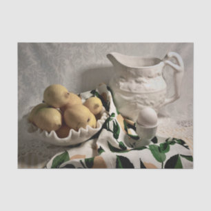 Mousseline Papier Tissu Cuisine au citron vintage