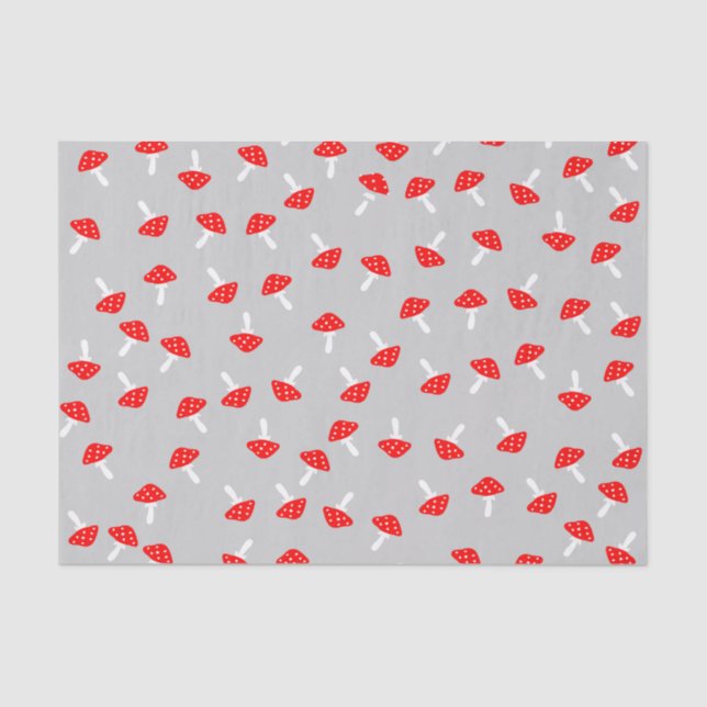 Mousseline Papier Tissu Cute Champignons (Recto)