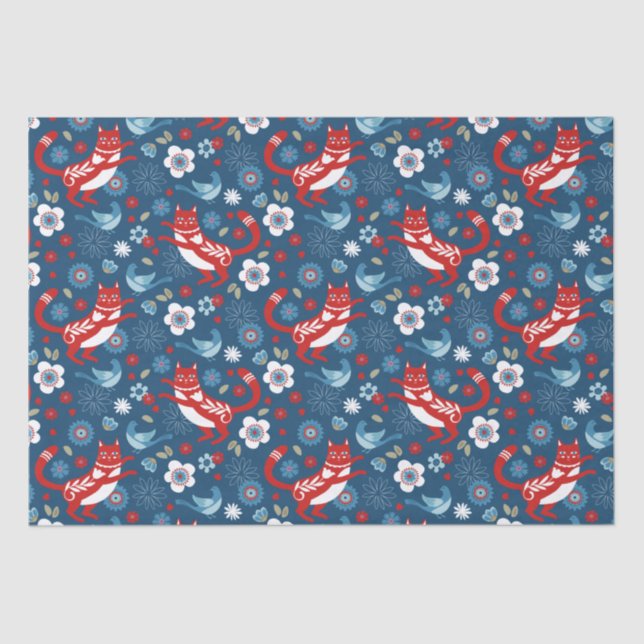 Mousseline Papier Tissu Cute Chat (Recto)