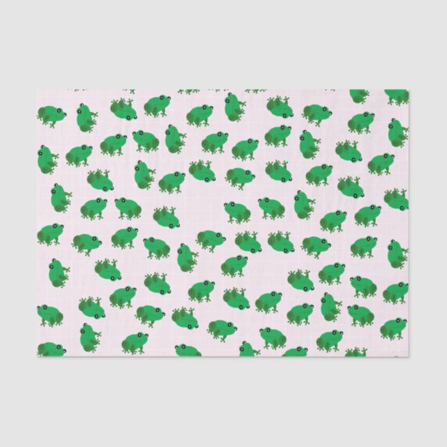 Mousseline Papier Tissu Cute Frogs (Recto)