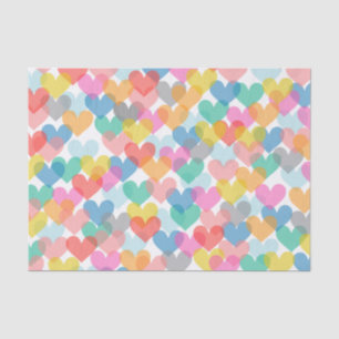 Mousseline Papier Tissu Cute Rainbow Hearts