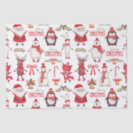 Mousseline Papier Tissu Cute Snowman