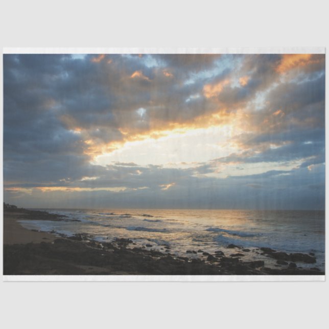 Mousseline Papier Tissu De Découpage De Dusk Ocean (Recto)