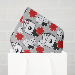 Mousseline Papier Tissu de la partie Poker de Casino Grey cla