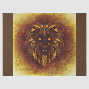 Mousseline papier tissu de lion tribal