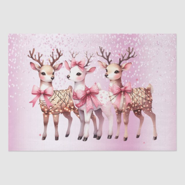 Mousseline Papier Tissu de Noël Deer (Recto)