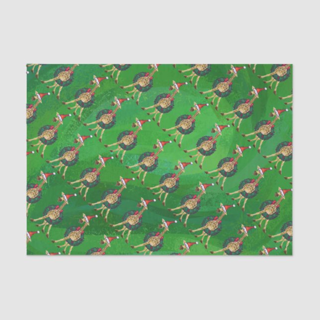 Mousseline Papier Tissu de Noël Giraffe (Recto)