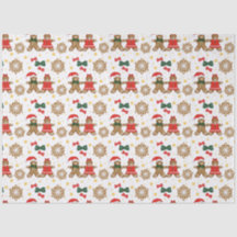 Papier Tissu de Noël Motif Gâteau au Gingembre