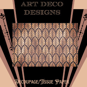 Mousseline Papier Tissu Découpage Art Déco Bronze