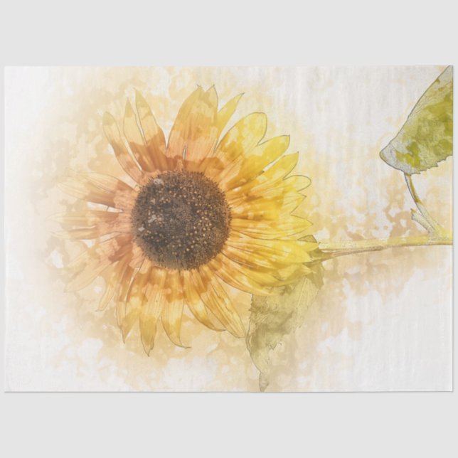 Mousseline Papier Tissu Découpage couleur Tournesol (Recto)