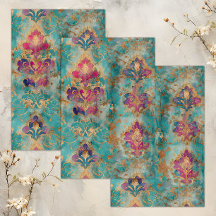 MOUSSELINE PAPIER TISSU DECOUPAGE DAMASSE EN DISTRESS GRUNGE