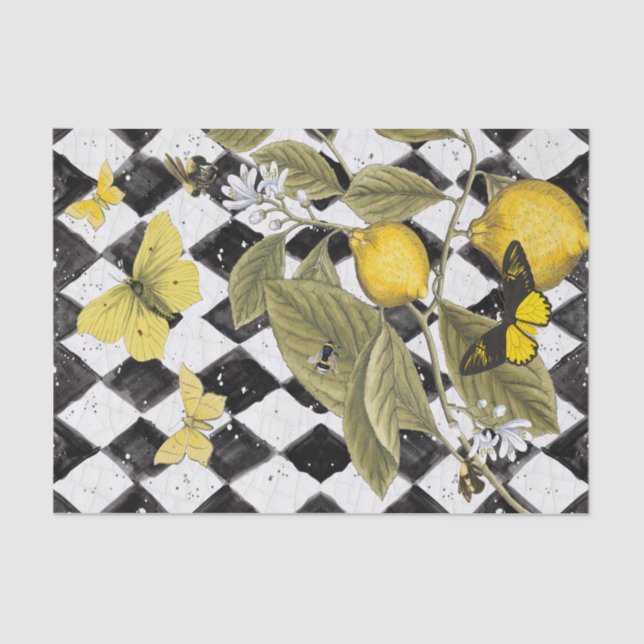 Mousseline Papier Tissu d'explosion jaune (Recto)