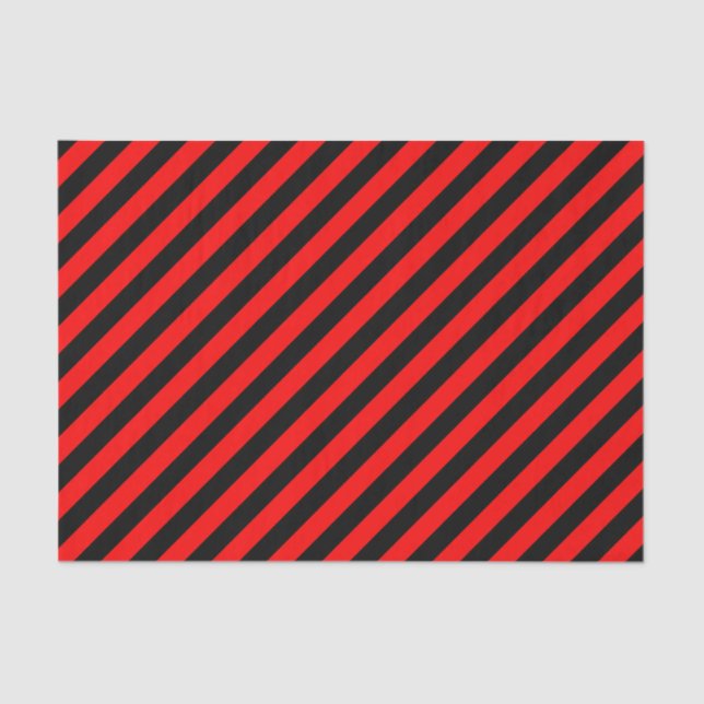 Mousseline Papier Tissu Diagonal Rouge/Noir (Recto)