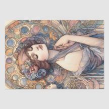 Papier Tissu Femme Art Nouveau pour Arts et Artisa