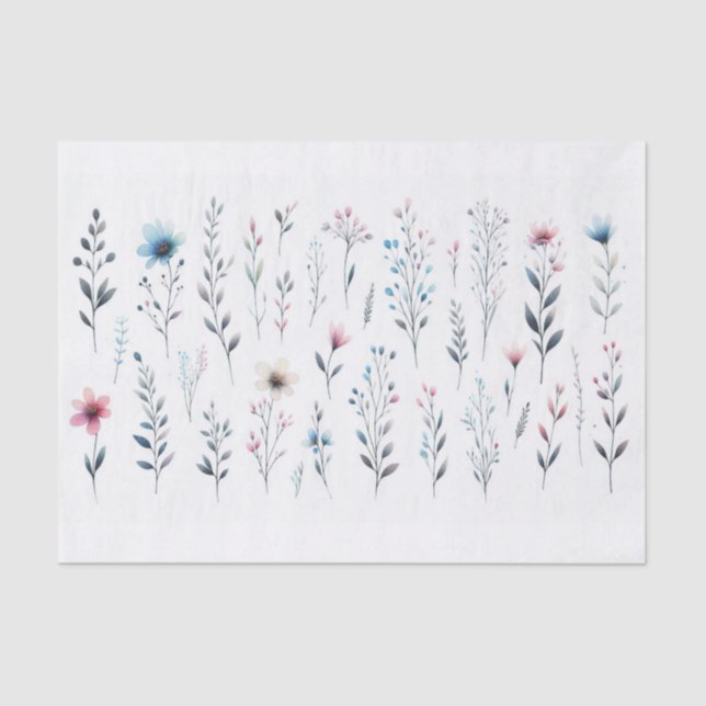 Mousseline Papier Tissu Floral (Recto)