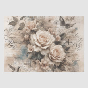 Mousseline Papier Tissu Floral De Découpage vintage