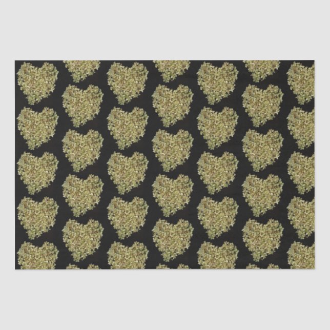 Mousseline Papier Tissu Floral Hydrangea Heart (Recto)