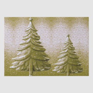 Mousseline Papier Tissu Gold Holiday Christmas Tree