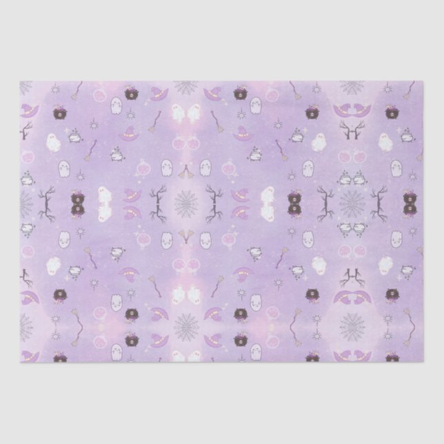 Mousseline Papier Tissu Halloween (Recto)