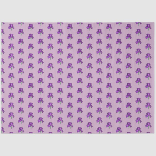Mousseline Papier Tissu Iris Violet (Recto)