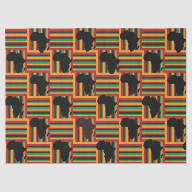 Mousseline Papier Tissu Kente, Papier Emballage Kente (Recto)