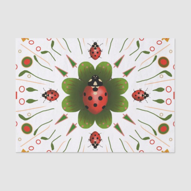 Mousseline Papier Tissu Ladybug (Recto)