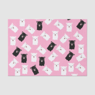 Mousseline Papier Tissu Llama Rose Cute