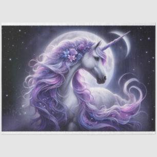 Mousseline Papier Tissu Lune Unicorne
