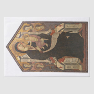 MOUSSELINE PAPIER TISSU : MADONNA & ENFANT AVEC QUATRE ANGELS