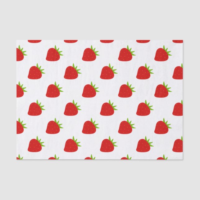 Mousseline Papier Tissu Motif à la fraise mûre (Recto)