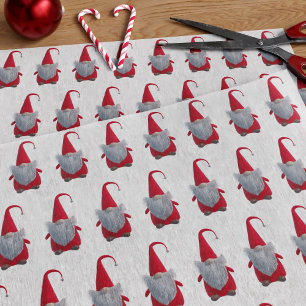 Mousseline Papier Tissu Motif Gnome Noël mignon