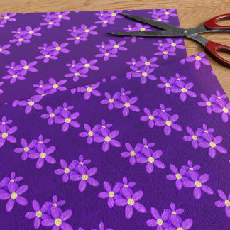 Mousseline Papier Tissu Motif mou mou mauve