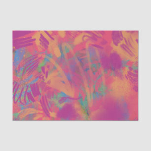 Mousseline Papier Tissu Multicolor Paint Texture