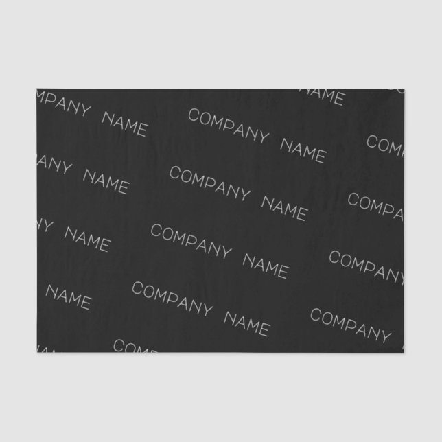 Mousseline Papier Tissu Noir avec nom d'entreprise personnali (Recto)