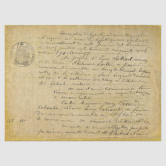 Mousseline Papier Tissu Or Découpage Vieux Script Français