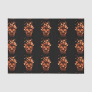 Mousseline Papier Tissu Orange Fire Sketch