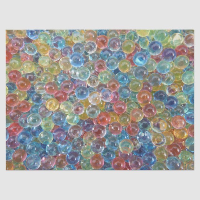 Mousseline papier tissu perles de verre coloré (Recto)