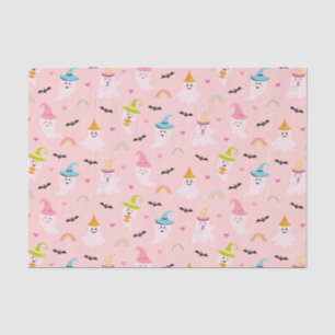 Mousseline Papier Tissu Pink Halloween