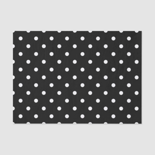 Mousseline Papier Tissu POLKA DOT NOIR (Recto)