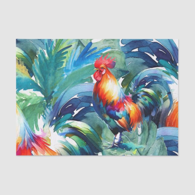 Mousseline Papier Tissu Rooster (Recto)