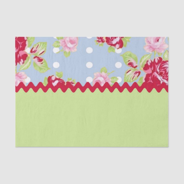 Mousseline Papier Tissu rose Cottage (Recto)