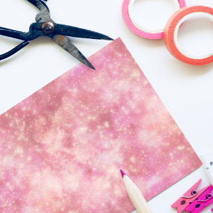 Mousseline Papier Tissu rose Shimmer Galaxy