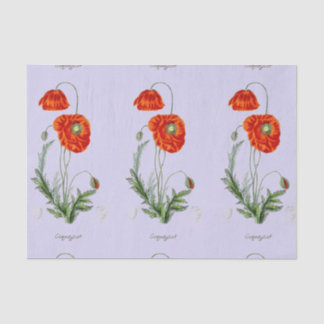 MOUSSELINE PAPIER TISSU ROUGE POPPER LAVENDER