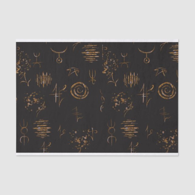 Mousseline Papier Tissu Sigils Sorcière (Recto)