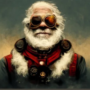 Mousseline Papier Tissu Steampunk Père Noël