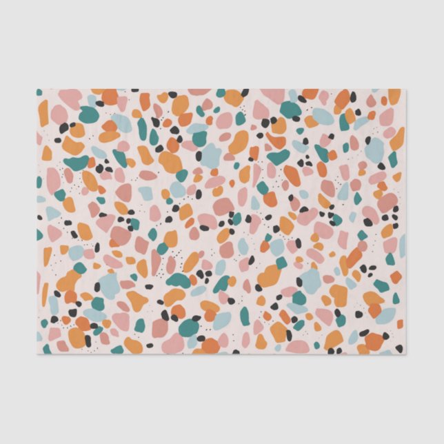 Mousseline Papier Tissu Terrazzo (Recto)