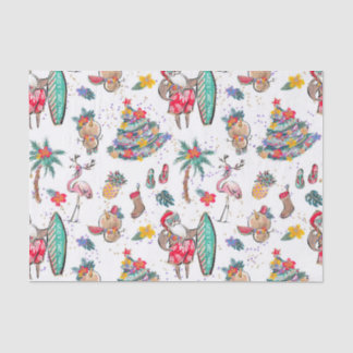 Mousseline Papier Tissu Tropical Holiday Christmas